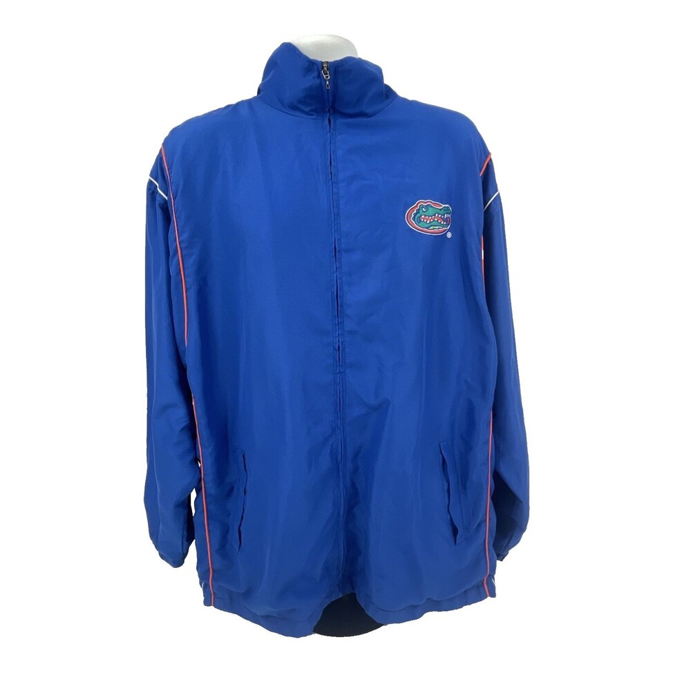 Florida Gators Windbreaker Jacket Mens L Blue Full Zip Spellout Colosseum VTG